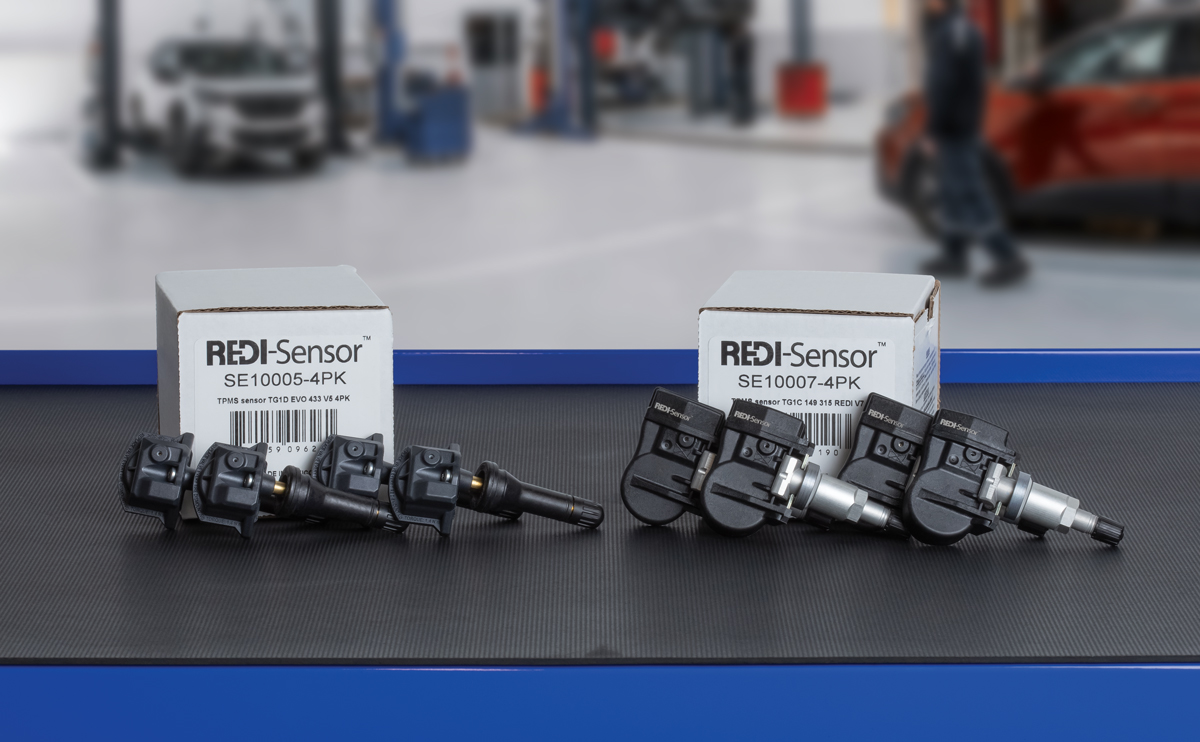 REDI-Sensor-two-4-packs-sitting-on-cart-in-autoshop Now available REDI-Sensor 4-packs